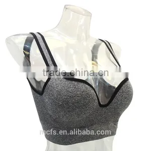 Grey Push up Bra Underwear Sexy Women Lingerie Bra Top Seamless Plain Sport Bra thumbnail-2
