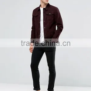 New Design Wine Shirt Style Men Plain Lapel Causal Jacket for Young Men With Button and Pocket thumbnail-4