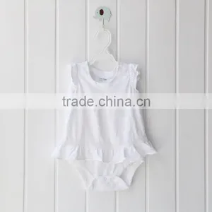 Natural White Organic Cotton Girls Baby Bodysuits thumbnail-1