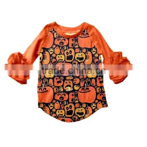 Wholesale Children Icing Ruffle Shirt Baby Girls Ruffle Raglan 3/4 Sleeves Shirts thumbnail-1