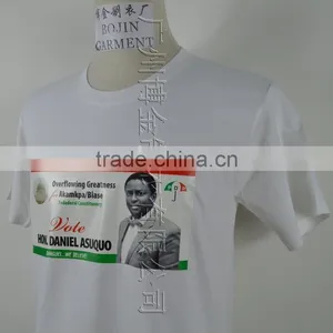 White Color 100% Cotton Printed Face Cheap Election Tshirt thumbnail-2