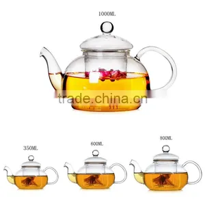 High Quality Heat Resistant Glass Teapot With Infuser Coffee Tea Leaf Herbal 350ML/600ML/800ML1000ML thumbnail-1