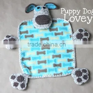 Hand Knitting Kits Fleece Puppy Dog Lovey Blanket Crochet Pattern thumbnail-1