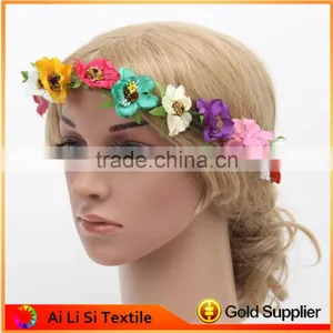 Best Selling Products New Premium Wedding Festival Flower Bride Garland Wreath Hair Headband thumbnail-2