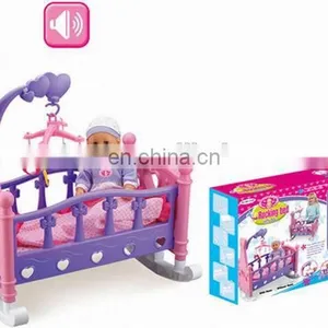 Kids Music Rocking Bed Toy/ Toys Bed Set With Doll thumbnail-5
