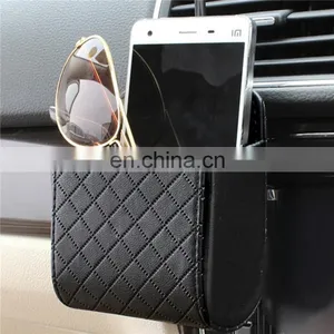 Car Mobile Phone Bag Car Auto Outlet Air Vent Trash Case Mobile Phone Holder Bag Pouch thumbnail-1