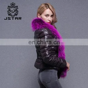 Big Lapel Womens And Jackets Short Model Classic Coat Fur Trimmed Down Coats thumbnail-2