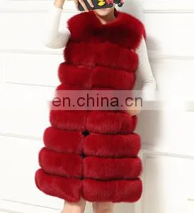 Factory Price Red Fox Fur Vest For Lady thumbnail-1