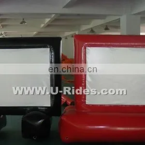 Red Color Indoor Use Air Tight Inflatable Screen for TV Game thumbnail-3