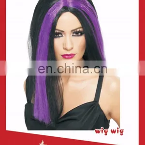 Halloween Supplies Party Women Full Lace Front Wig Dyed With Purple Color thumbnail-1