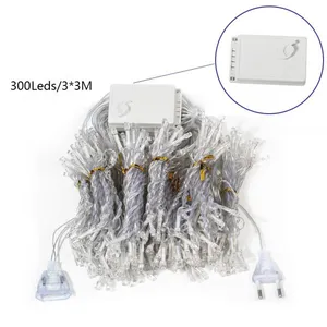 3M x 3M LED Icicle String Light 300LED Curtain String Light Holiday Christmas Decorative Wedding Party Garland Lights thumbnail-2