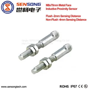 Sensong Factory M8 Metal Steel Face Inductive Proximity Sensor Flush 1mm Sensing Distance 2 Wire NO NC M12 Connector thumbnail-1