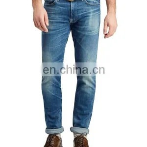 Diznew Wholesale Zipper Fly 98% Cotton Fabric Jeans Trousers Plain Mens Selvedge Denim Jeans thumbnail-4