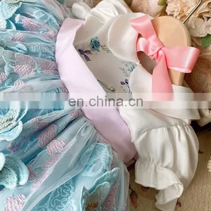 Baby Spanish Dresses for Girl's Dress Vintage Lace Butterfly Kids Clothing Wholesale Children Clothing Frock thumbnail-3