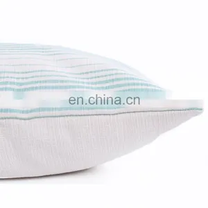 Decor White and Green Striped Poly Chenille Cushion Cover thumbnail-3
