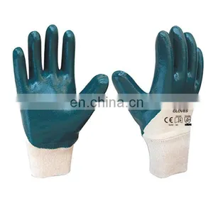 Anti Oil Yellow Nitrile Half Coated Gloves For Car Repair thumbnail-3