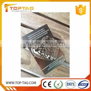Silver Brush Finish Stainless Steel Metal Card Wedding Invitation Card thumbnail-3