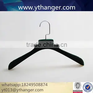 CY-609 Custom Flocking Plastic Hanger Velvet Plastic Hanger Clothes Velvet Hanger thumbnail-3