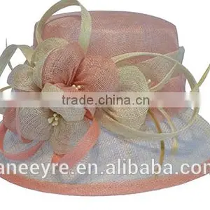Elegant Plain Sinamay Hat Feather Wedding Party Hat thumbnail-3