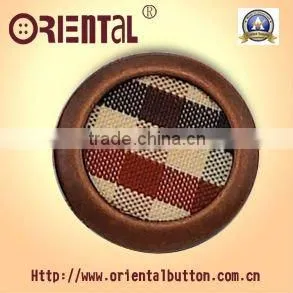 34L Brown Round Covered Cotton Cloth Buttons With Tunnel Shank thumbnail-1