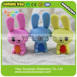 Mini TPR Cute Rabbit Shape 3D Eraser For Kids thumbnail-3