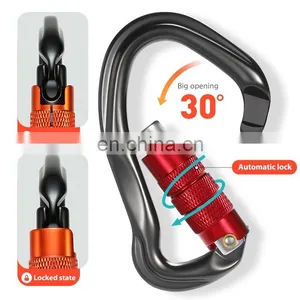 JRSGS 23KN Heavy Duty 7075 Aluminium Alloy Carabiner Clip, D-Ring Clip Hook Clip Tool Carrier Carabiner S7109TN thumbnail-3