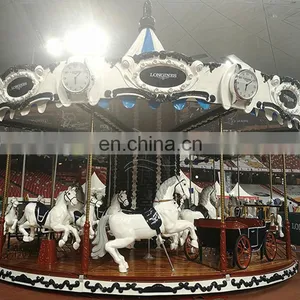 Fairground Kids Fiberglass Carousel Amusement Park Equipment Merry go Round thumbnail-3