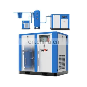 Bison China 16 Bar 110 Kw 37kw 22kw Two Stage Oil Free Silent Industrial Screw Air Compressor For Sale thumbnail-1