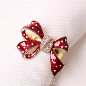 New Year Bowknot Napkin Rings Metal Buckles Holder For Wedding Party Christmas Decoration Table Setting thumbnail-1