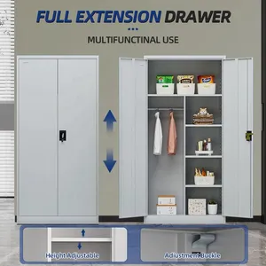 Wholesale Office Furniture Metal Cupboard Steel Wardrobe Clothes Cabinet thumbnail-4