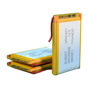 ZonYou High Capacity 8000mAh Deep Cycle 500-Cycle Life Span Lithium Polymer Battery 126090 Pouch Cell for Toys & Power Tools thumbnail-3