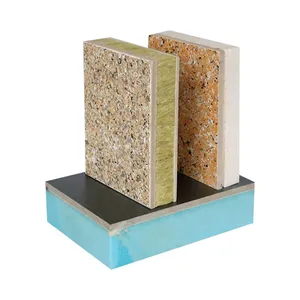 Insulation Materials Rock Wool Decorative Panel Thermal Heat Rock Wool Composite Board Insulation EPS Panels Sandwich thumbnail-1