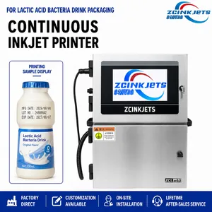 Probiotic Drink Bottle Small Character CIJ Inkjet Printer for Dairy Beverage Packaging and Filling Line Coding thumbnail-1