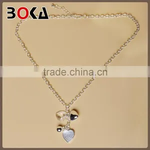 Charming Women Heart Shape Pendant Necklace Wedding Anniversary Engagement Gift Party Alloy Plated Chain Neckline for Dress Quality Choice thumbnail-1