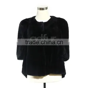QD22082 Real Rex Rabbit Fur Jacket Winter thumbnail-1