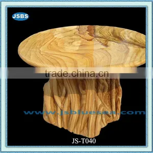 Cheap Hand Carved Yellow Stone Garden Table Sets Chinese thumbnail-1