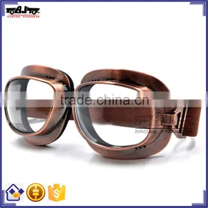 BJ-GT-013 Copper Frame Googles Clear Lens Motorcycle Glasses Wholesale Motocross Googles for Harley thumbnail-2