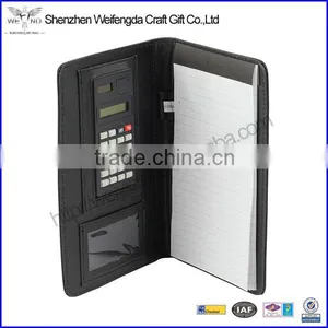 New Custom Calculator and Pen Holder Leather Portfolio Jotter thumbnail-1