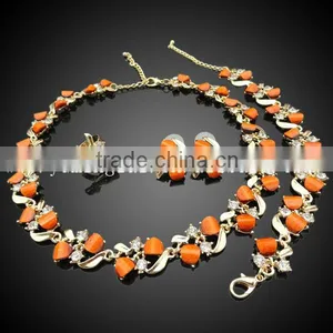 Fashion18k Gold Plated Fashion Necklace Jewelry Set , Women Gold Necklace Jewelry Top Quality thumbnail-1