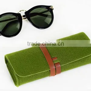 Easy to Carry Grey Green Felt Sunglasses Case thumbnail-4