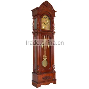Cheap Solid Wooden Floor Standing Clock Made in China thumbnail-2