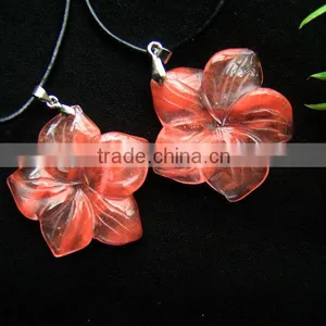 Wholesale Red Glass Artificial Flower Pendant Handicrafts thumbnail-1