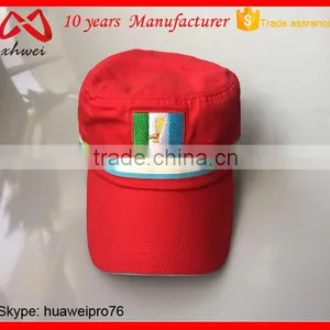 Custom Cotton Military Hat Flat Cap Government Official Red Vote Cap thumbnail-2
