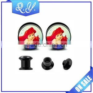 Custom Printing Tunnel Jewelry Plastic Screw Plug Ear Gauges Plug thumbnail-3