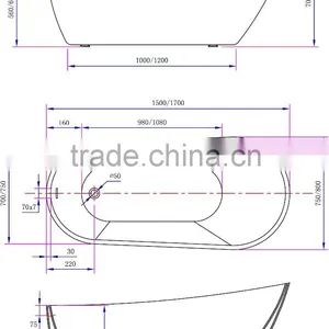 CUPC Acrylic Bathtub, Freestanding Bathtub,bathtub thumbnail-5