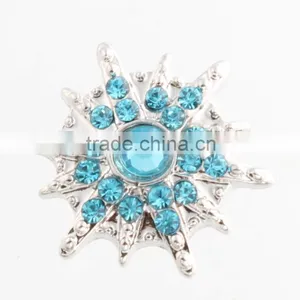 Shining Aqua And Clear Crystal Button Snap For Ginger Snap Jewelry thumbnail-1
