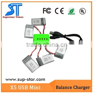 Mini Charger USB 5 Port Lipo Battery Charger for 1s-6s RC Airplane Toy Battery thumbnail-1