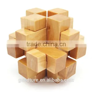 2015 Hot Sale Wooden IQ Intelligent Puzzle Magic Puzzle Kongming Lock Brain Teaser Model Number GAD1074 thumbnail-2