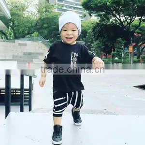 (CP606#black)New Designs Boutique Children Short Pants Springy Knitted Striped Shorts thumbnail-4