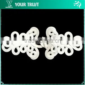 Width 6.3 Centermeter All Black Sew On 100% Nylon Chinese Knot Frog Buttons thumbnail-2
